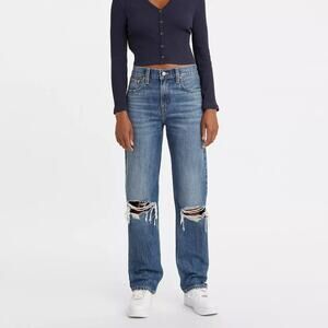 Levi’s Low Pro Straight Jeans Medium Wash 90s Style Denim Size 28